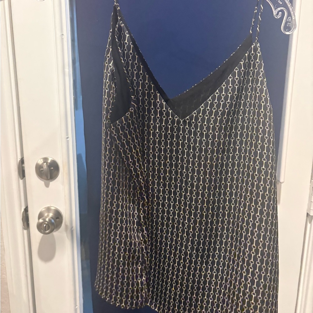 Express Black Camisole with Cream Chain Print